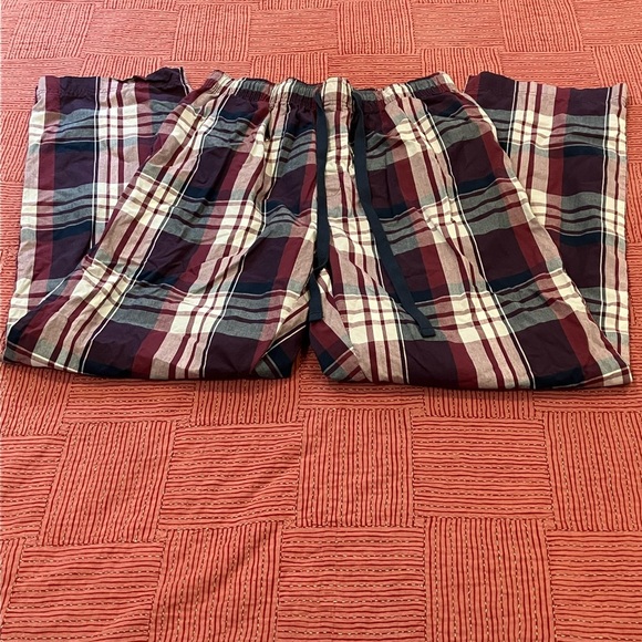 Denver Hayes men’s XL pyjama pants / Burgundy Navy white Plaid - Picture 2 of 12